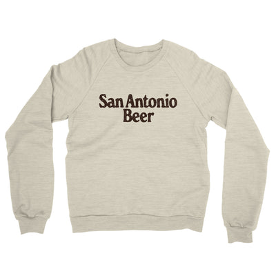 San Antonio Beer Midweight French Terry Crewneck Sweatshirt-Heather Oatmeal-Allegiant Goods Co. Vintage Sports Apparel