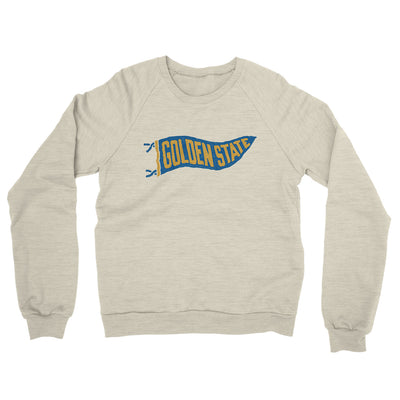 Golden State Pennant Midweight French Terry Crewneck Sweatshirt-Heather Oatmeal-Allegiant Goods Co. Vintage Sports Apparel