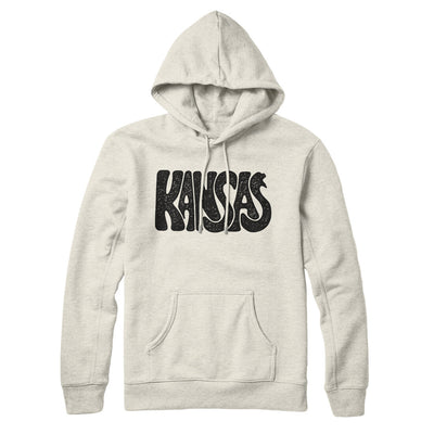 Kansas State Shape Text Hoodie-Heather Oatmeal-Allegiant Goods Co. Vintage Sports Apparel