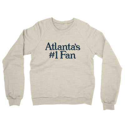 Atlanta's Number 1 Fan Midweight French Terry Crewneck Sweatshirt-Heather Oatmeal-Allegiant Goods Co. Vintage Sports Apparel