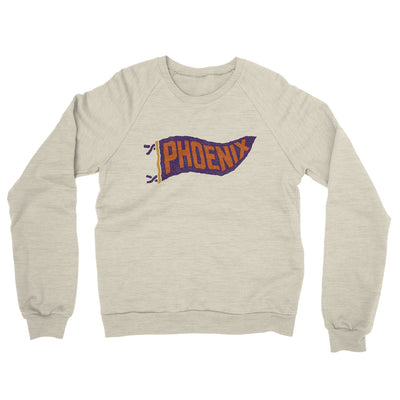 Phoenix Pennant Midweight French Terry Crewneck Sweatshirt-Heather Oatmeal-Allegiant Goods Co. Vintage Sports Apparel