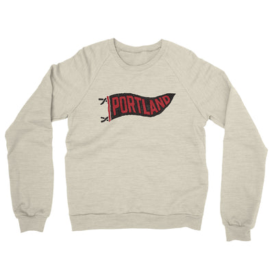 Portland Pennant Midweight French Terry Crewneck Sweatshirt-Heather Oatmeal-Allegiant Goods Co. Vintage Sports Apparel