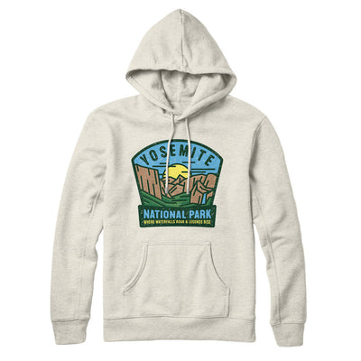 Yosemite National Park Badge Hoodie-Heather Oatmeal-Allegiant Goods Co. Vintage Sports Apparel