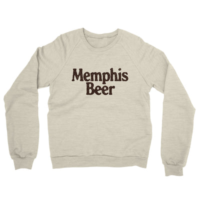 Memphis Beer Midweight French Terry Crewneck Sweatshirt-Heather Oatmeal-Allegiant Goods Co. Vintage Sports Apparel