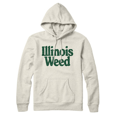 Illinois Weed Hoodie-Heather Oatmeal-Allegiant Goods Co. Vintage Sports Apparel