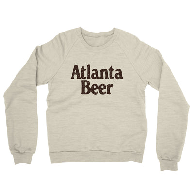 Atlanta Beer Midweight French Terry Crewneck Sweatshirt-Heather Oatmeal-Allegiant Goods Co. Vintage Sports Apparel