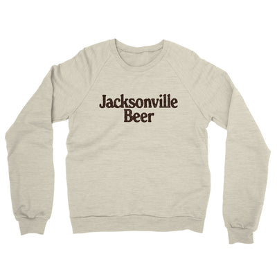 Jacksonville Beer Midweight French Terry Crewneck Sweatshirt-Heather Oatmeal-Allegiant Goods Co. Vintage Sports Apparel