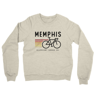 Memphis Cycling Midweight French Terry Crewneck Sweatshirt-Heather Oatmeal-Allegiant Goods Co. Vintage Sports Apparel