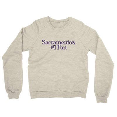 Sacramento's Number 1 Fan Midweight French Terry Crewneck Sweatshirt-Heather Oatmeal-Allegiant Goods Co. Vintage Sports Apparel