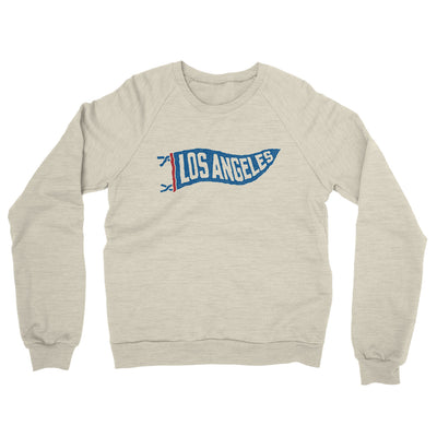 Los Angeles Pennant Midweight French Terry Crewneck Sweatshirt-Heather Oatmeal-Allegiant Goods Co. Vintage Sports Apparel