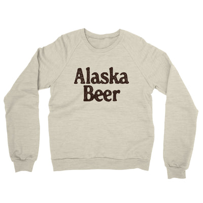 Alaska Beer Midweight French Terry Crewneck Sweatshirt-Heather Oatmeal-Allegiant Goods Co. Vintage Sports Apparel