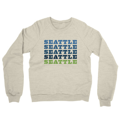 Seattle Repeat Midweight French Terry Crewneck Sweatshirt-Heather Oatmeal-Allegiant Goods Co. Vintage Sports Apparel