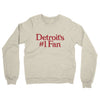 Detroit's Number 1 Fan Midweight French Terry Crewneck Sweatshirt-Heather Oatmeal-Allegiant Goods Co. Vintage Sports Apparel