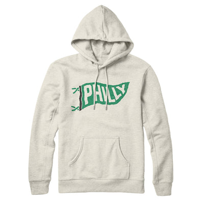 Philly Pennant Hoodie-Heather Oatmeal-Allegiant Goods Co. Vintage Sports Apparel