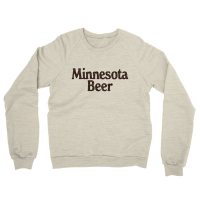 Minnesota Beer Midweight French Terry Crewneck Sweatshirt-Heather Oatmeal-Allegiant Goods Co. Vintage Sports Apparel