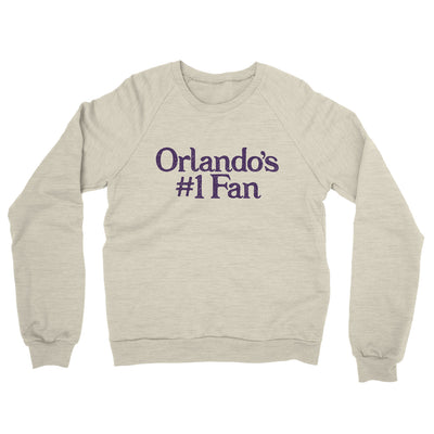 Orlando's Number 1 Fan Midweight French Terry Crewneck Sweatshirt-Heather Oatmeal-Allegiant Goods Co. Vintage Sports Apparel