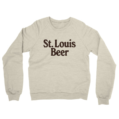 St. Louis Beer Midweight French Terry Crewneck Sweatshirt-Heather Oatmeal-Allegiant Goods Co. Vintage Sports Apparel