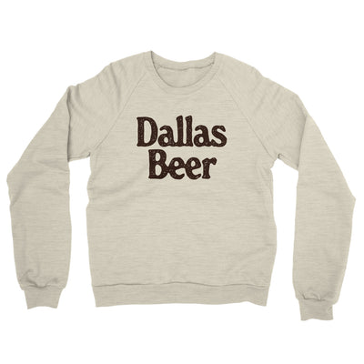 Dallas Beer Midweight French Terry Crewneck Sweatshirt-Heather Oatmeal-Allegiant Goods Co. Vintage Sports Apparel