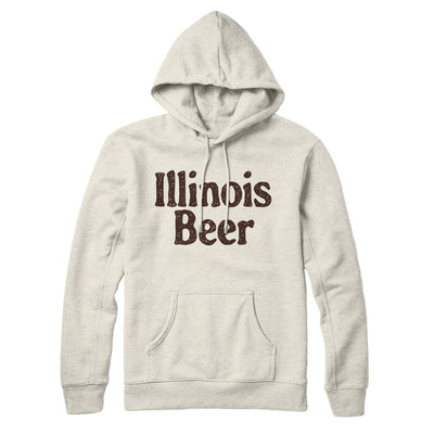 Illinois Beer Hoodie-Heather Oatmeal-Allegiant Goods Co. Vintage Sports Apparel