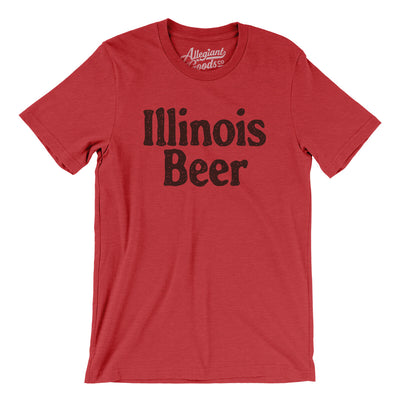 Illinois Beer Men/Unisex T-Shirt-Heather Red-Allegiant Goods Co. Vintage Sports Apparel