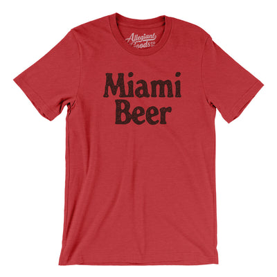 Miami Beer Men/Unisex T-Shirt-Heather Red-Allegiant Goods Co. Vintage Sports Apparel