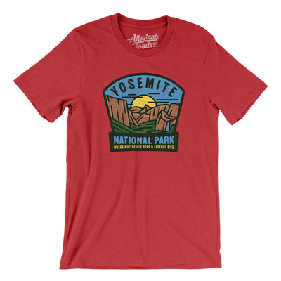 Yosemite National Park Badge Men/Unisex T-Shirt-Heather Red-Allegiant Goods Co. Vintage Sports Apparel