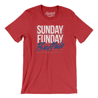 Sunday Funday Buffalo Men/Unisex T-Shirt-Heather Red-Allegiant Goods Co. Vintage Sports Apparel