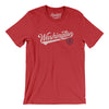 Washington Dc Vintage Script Men/Unisex T-Shirt-Heather Red-Allegiant Goods Co. Vintage Sports Apparel