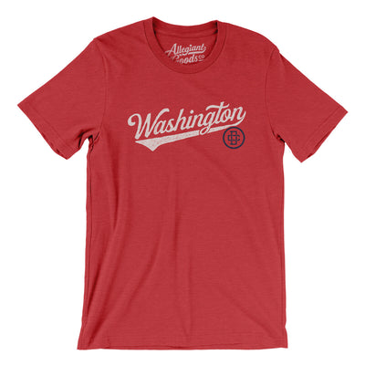 Washington Dc Vintage Script Men/Unisex T-Shirt-Heather Red-Allegiant Goods Co. Vintage Sports Apparel