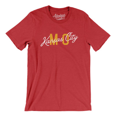 Kansas City Mo Overprinted Men/Unisex T-Shirt-Heather Red-Allegiant Goods Co. Vintage Sports Apparel