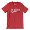 St Louis Vintage Script Men/Unisex T-Shirt-Heather Red-Allegiant Goods Co. Vintage Sports Apparel