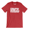 Kansas State Shape Text Men/Unisex T-Shirt-Heather Red-Allegiant Goods Co. Vintage Sports Apparel