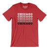 Chicago Repeat Men/Unisex T-Shirt-Heather Red-Allegiant Goods Co. Vintage Sports Apparel