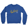 St Louis Vintage Script Midweight French Terry Crewneck Sweatshirt-Heather Royal-Allegiant Goods Co. Vintage Sports Apparel