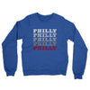 Philly Repeat Midweight French Terry Crewneck Sweatshirt-Heather Royal-Allegiant Goods Co. Vintage Sports Apparel