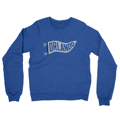 Orlando Pennant Midweight French Terry Crewneck Sweatshirt-Heather Royal-Allegiant Goods Co. Vintage Sports Apparel