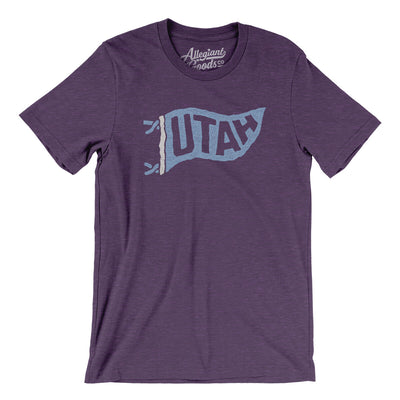 Utah Pennant Men/Unisex T-Shirt-Heather Team Purple-Allegiant Goods Co. Vintage Sports Apparel