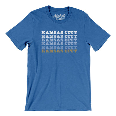 Kansas City Repeat Men/Unisex T-Shirt-Heather True Royal-Allegiant Goods Co. Vintage Sports Apparel