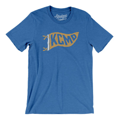 Kcmo Pennant Men/Unisex T-Shirt-Heather True Royal-Allegiant Goods Co. Vintage Sports Apparel