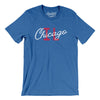 Chicago Illinois Overprinted Men/Unisex T-Shirt-Heather True Royal-Allegiant Goods Co. Vintage Sports Apparel