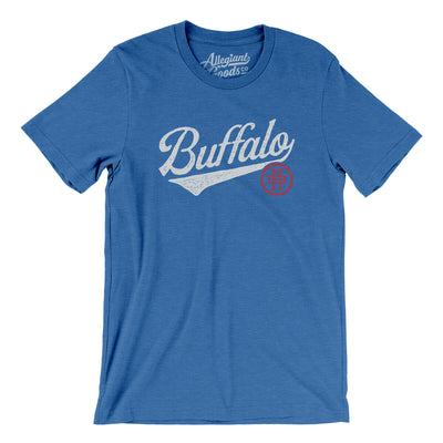 Buffalo Vintage Script Men/Unisex T-Shirt-Heather True Royal-Allegiant Goods Co. Vintage Sports Apparel