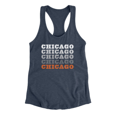 Chicago Repeat Women's Racerback Tank-Indigo-Allegiant Goods Co. Vintage Sports Apparel