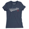 Washington Dc Vintage Script Women's T-Shirt-Indigo-Allegiant Goods Co. Vintage Sports Apparel