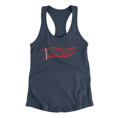 Minnesota Pennant Women's Racerback Tank-Indigo-Allegiant Goods Co. Vintage Sports Apparel