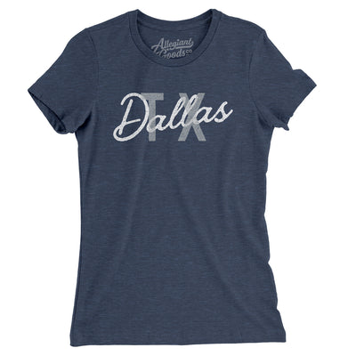 Dallas Tx Overprinted Women's T-Shirt-Indigo-Allegiant Goods Co. Vintage Sports Apparel