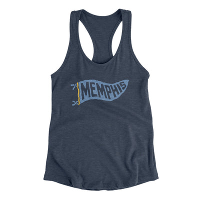 Memphis Pennant Women's Racerback Tank-Indigo-Allegiant Goods Co. Vintage Sports Apparel