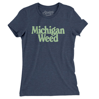 Michigan Weed Women's T-Shirt-Indigo-Allegiant Goods Co. Vintage Sports Apparel