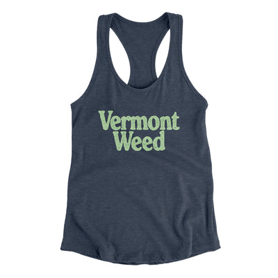 Vermont Weed Women's Racerback Tank-Indigo-Allegiant Goods Co. Vintage Sports Apparel