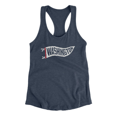 Washington Pennant Women's Racerback Tank-Indigo-Allegiant Goods Co. Vintage Sports Apparel