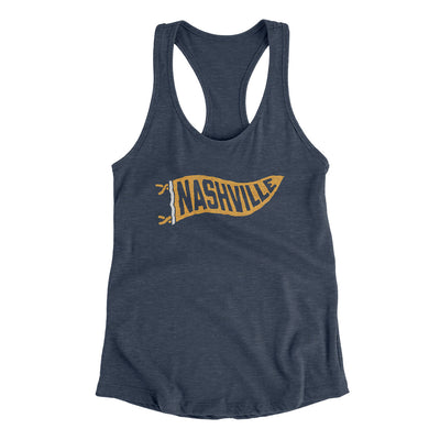 Nashville Pennant Women's Racerback Tank-Indigo-Allegiant Goods Co. Vintage Sports Apparel